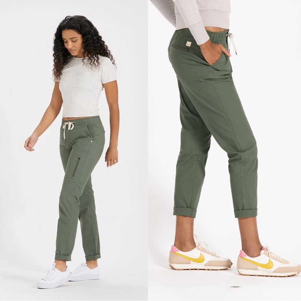 Vuori Olive Green Track Pants with Drawstring Waist